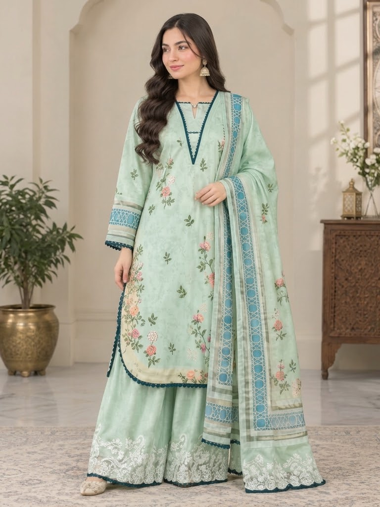 Mint Green silk 3-piece suit