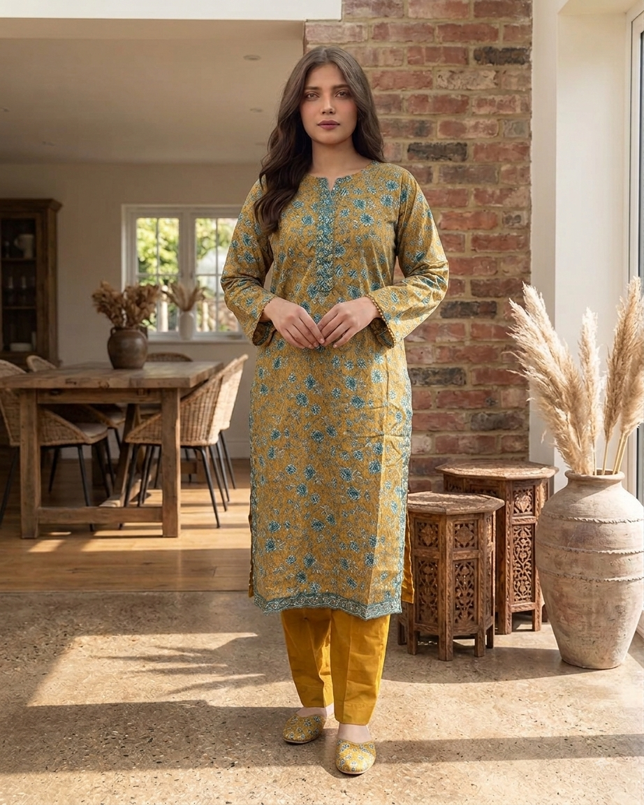 Bin Saeed printed lawn two-piece suit alternate view